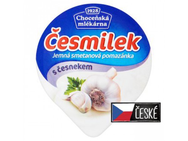 Choceňská Mlékárna Нежный сливочный сыр Česmílek с чесноком 80 г